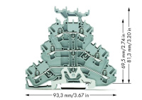 Wago 2002-3258 3-уровн. клемма, 0,25 - 2,5 (4) мм2, серая, доп.держ., Shield/L/L