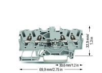 Wago 2002-1411/1000-411 4-пров. клемма с диодом, 0,25 - 2,5 (4) мм2, 1N4007