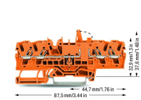 Wago 2002-1872/401-000 4-пров. клеммник с размыкателем, 0,25 - 2,5 (4) мм2, оранжевый