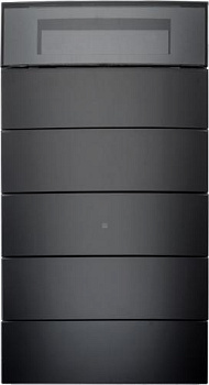 Berker 75665592 Клавишный сенсор B.IQ с регулятором температуры помещения, 5-канальный, стекло, цвет: Чёрный