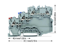 Wago 2000-5311 3-пров. клемма питания датчиков, 0,14 - 1 (1,5) мм2, серая