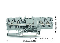 Wago 2002-1801 4-пров. клеммник с размыкателем, 0,25 - 2,5 (4) мм2, серый