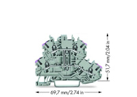Wago 2000-2208 2-Уровн. Клемма, 0,14 - 1 (1,5) мм2, серая