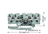 Wago 2004-1411/1000-400 4-пров. клемма с диодом, 0,5 - 4 (6) мм2, 1N5408