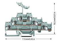 Wago 280-550 3-уровн. клемма, 0,08 - 2,5 мм2, серая L/L/L, перем.