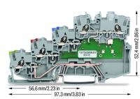 Wago 2000-5417/1101-951 Клемма 4-пр. датчика, 1 мм2, NPN, серая