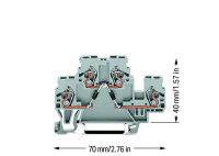 Wago 870-541/281-489 2-уров. диодная клемма, 0,08 - 2,5 (4) мм2, 1N4007(x2)