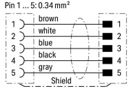 Wago 756-5401/060-100 5-пол. ЭКРАН M12BUAX M12STAX 10.0M