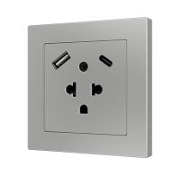 Zennio ZS55IEUA2US ZS55 — евро-американская розетка с USB C+A