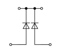 Wago 281-635/281-489 2-Уровн. Клемма, 0,08 - 4 мм2, 1N4007(x2)