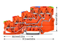 Wago 2000-5457/1102-953 Клемма 4-пр. датчика, 1 мм2, PNP, оранжевая