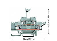 Wago 280-513 2-уровневая клемма, 0,08 - 2,5 мм2, L/L, серая
